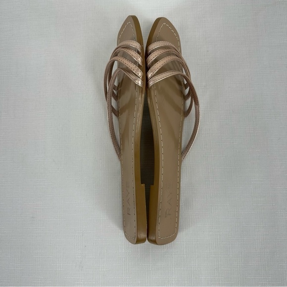 RAYE size 6 Champagne Gold Leather Slide Sandals - Picture 4 of 14